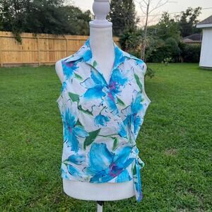St. John's Bay Women's Blue and Multi Blous